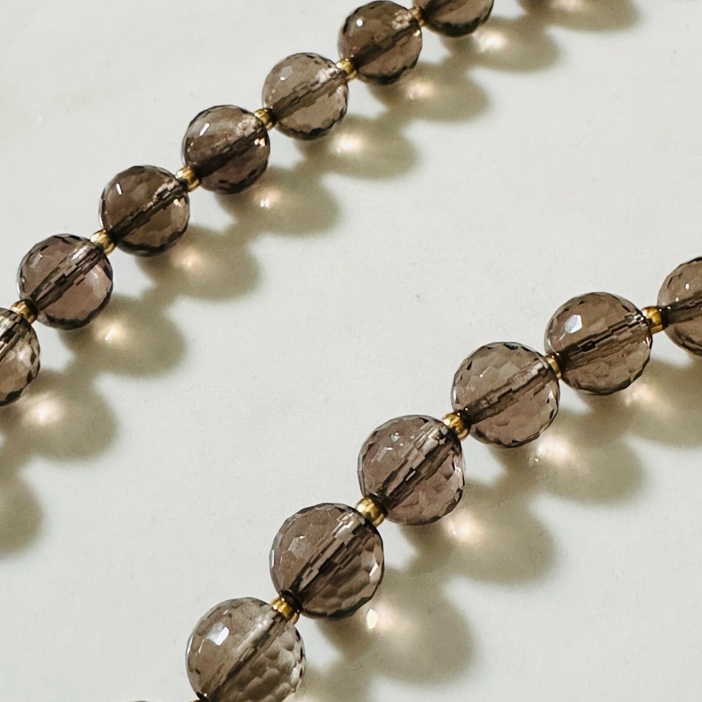 Estate Smoky Brown Quartz Crystal Style Bead Necklace The Jewelers at Macy's - Picture 5 of 6